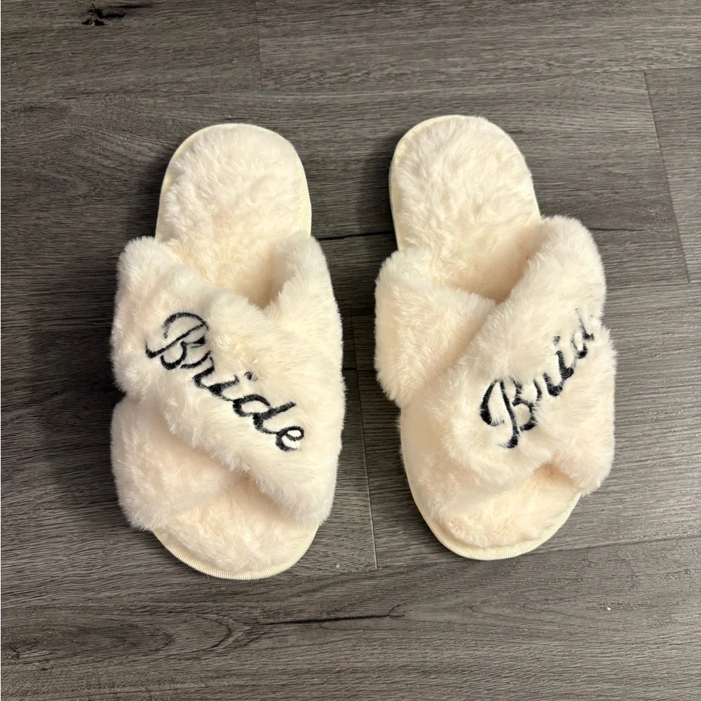 Bride Pajama Set with Slippers and Bag